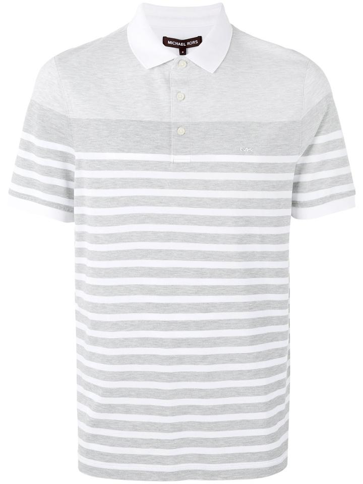 Michael Michael Kors - Striped Polo Shirt - Men - Cotton - L, Grey, Cotton
