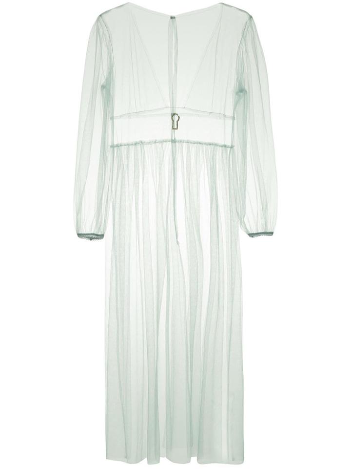 Tu Es Mon Trésor Key Hall Tulle Puff Sleeve Dress - Blue