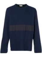 Marni - Stripe Insert Sweater - Men - Cotton - 50, Blue, Cotton