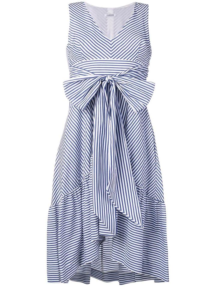 P.a.r.o.s.h. Tie Waist Striped Dress - Blue