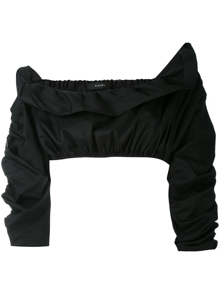 Ellery - Cold-shoulder Crop Top - Women - Cotton/spandex/elastane - 8, Black, Cotton/spandex/elastane