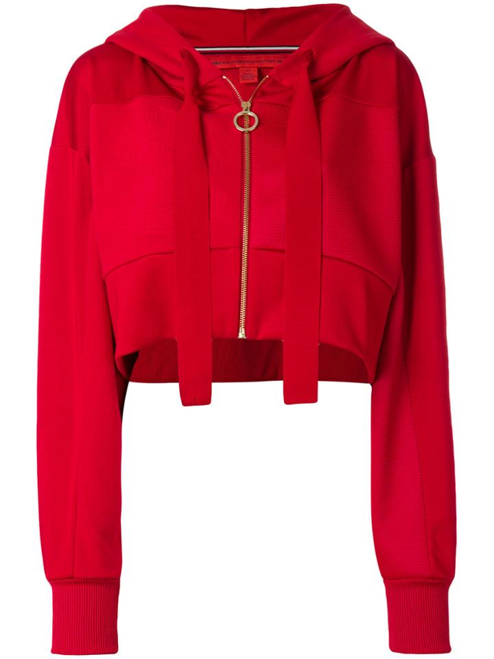 Tommy Hilfiger Cropped Crest Hoodie - Red