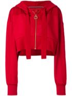 Tommy Hilfiger Cropped Crest Hoodie - Red