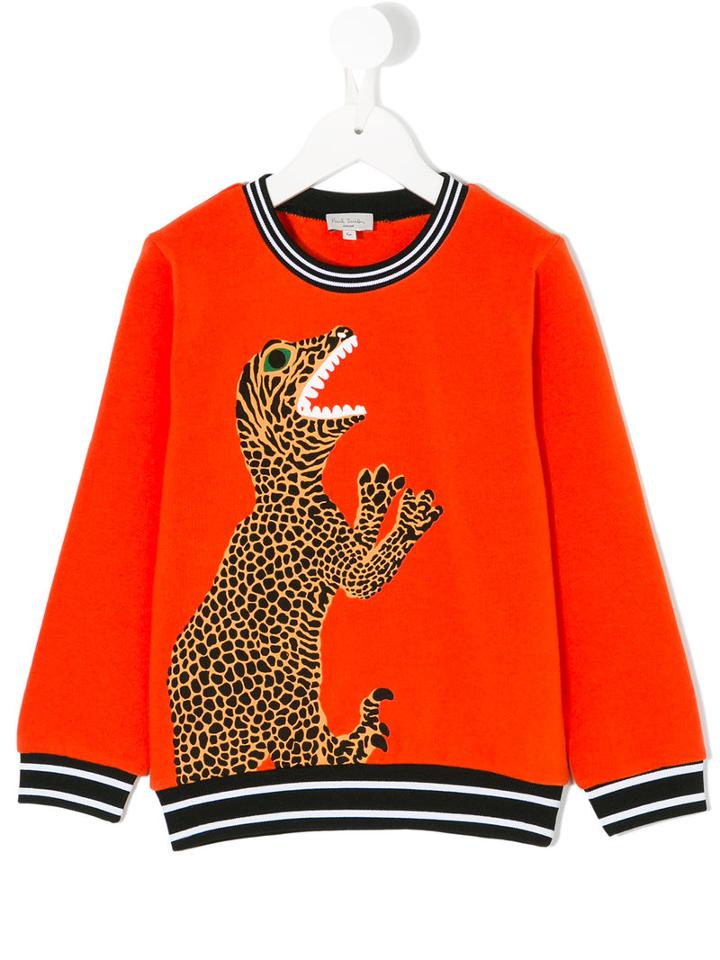 Paul Smith Junior - Dinosaur Print Sweatshirt - Kids - Cotton - 4 Yrs, Yellow/orange