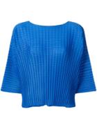 Pleats Please By Issey Miyake Check Pleated Top - Blue