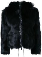 Kru Fur Reversible Hooded Jacket, Women's, Size: Medium, Black, Polyester