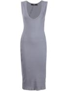 Musée Deep Scoop Neck Dress, Women's, Size: Medium, Grey, Cotton
