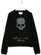 Philipp Plein Kids Princess Sweatshirt, Girl's, Size: 14 Yrs, Black