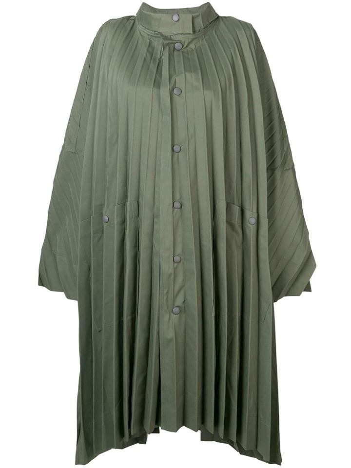 Homme Plissé Issey Miyake Pleated Parka Coat - Green