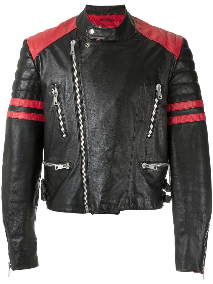À La Garçonne Hand-painted Biker Jacket - Black