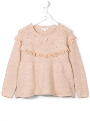 Louise Misha 'ansel' Bobble Knit Jumper, Toddler Girl's, Size: 4 Yrs, Nude/neutrals