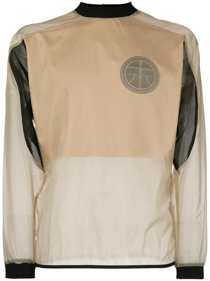 Astrid Andersen - Sheer Panelled Sweatshirt - Men - Polyamide/polyester - Xl, Nude/neutrals, Polyamide/polyester