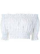 Andrea Bogosian Pri Off The Shoulder Crop Top - White