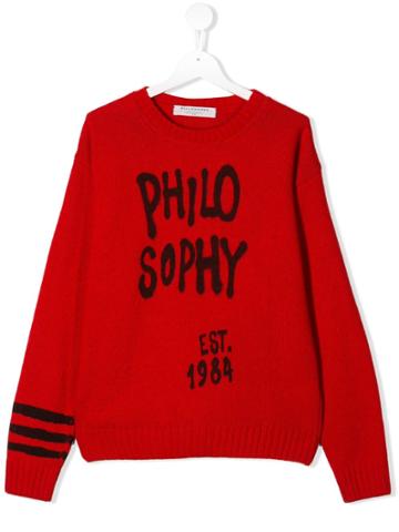 Philosophy Di Lorenzo Serafini Kids Philosophy Print Jumper - Red
