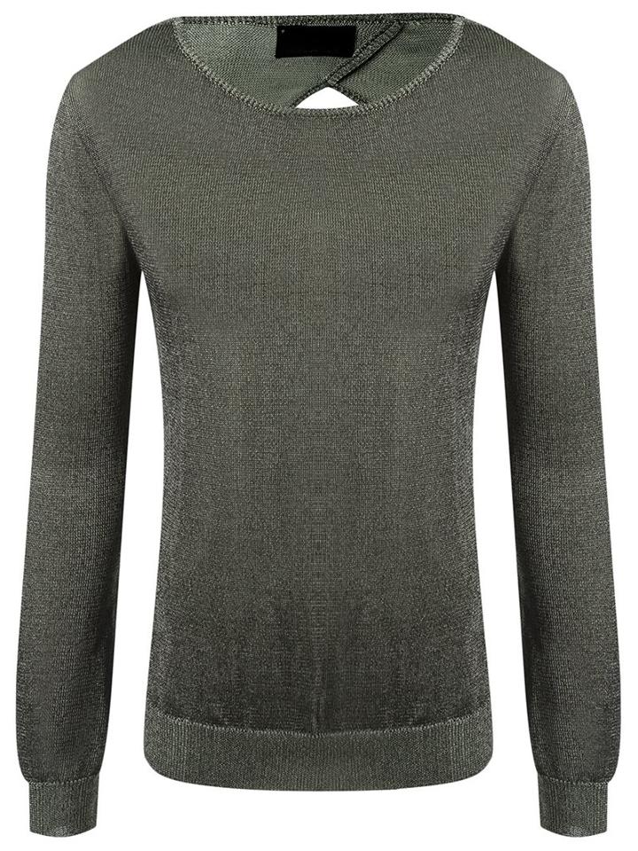 Andrea Bogosian Open Back Blouse, Women's, Size: P, Green, Polyester/viscose