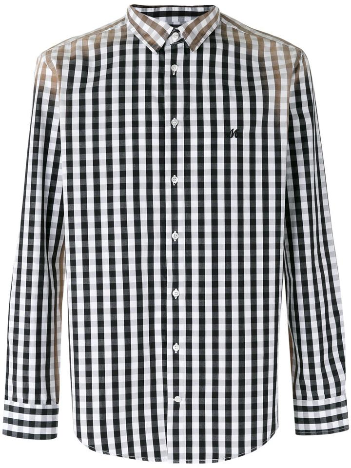 Msgm Checked Shirt, Men's, Size: Small, Black, Cotton