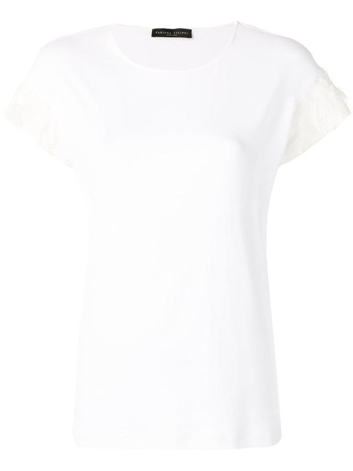 Fabiana Filippi Contrast Sleeves Top - White