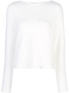 Vince Long-sleeve Fitted Sweater - White