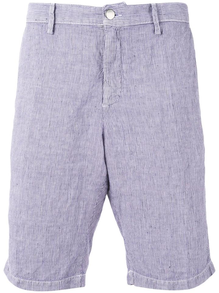 Massimo Alba - Striped Shorts - Men - Linen/flax - 50, Pink/purple, Linen/flax
