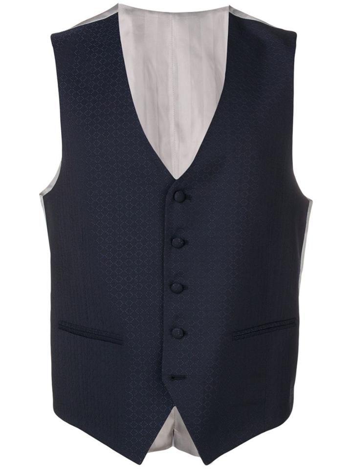 Paoloni Patterned Waistcoat - Blue