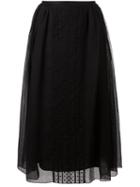 See By Chloé Embroidered Overlay Skirt, Women's, Size: 36, Black, Cotton/polyester/acetate/viscose