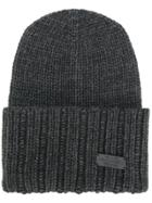 Dsquared2 Ribbed Knitted Hat - Grey