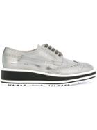 Prada Metallic Platform Sole Brogues - Grey