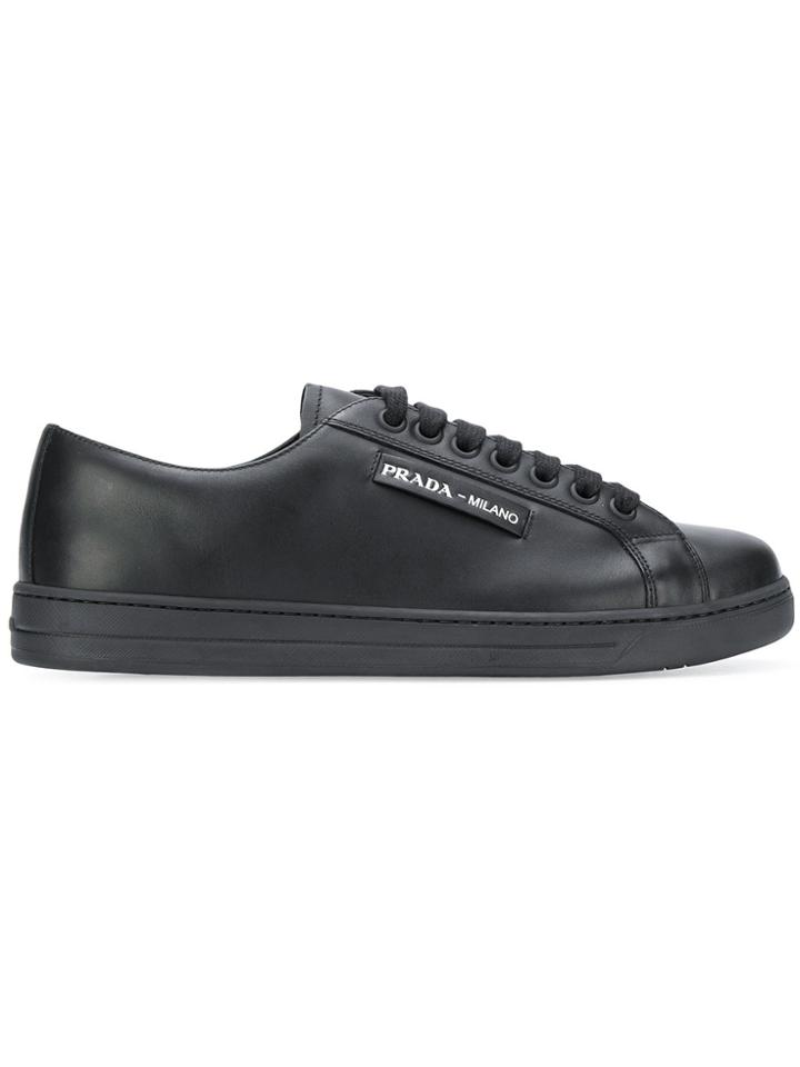 Prada Low Top Logo Sneakers - Black