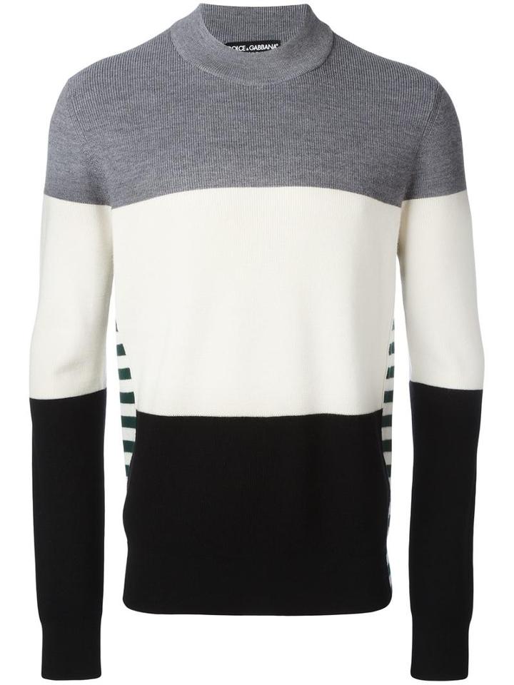 Dolce & Gabbana Colour Block Jumper, Men's, Size: 50, Black, Virgin Wool