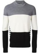 Dolce & Gabbana Colour Block Jumper, Men's, Size: 50, Black, Virgin Wool