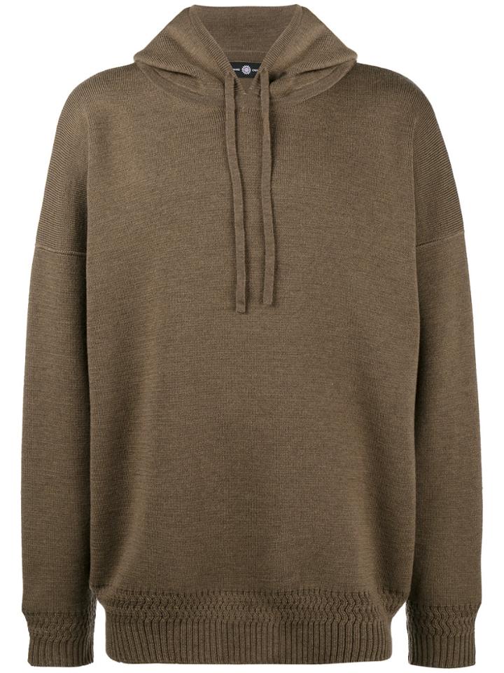 Edward Crutchley Oversized Knitted Hoodie - Brown