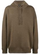 Edward Crutchley Oversized Knitted Hoodie - Brown