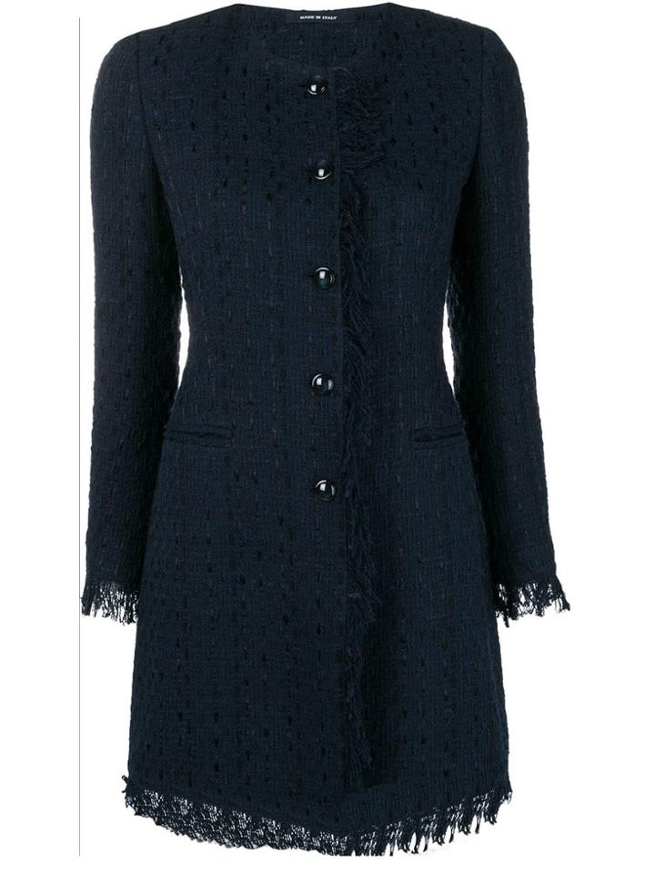 Tagliatore Tweed Midi Coat - Blue