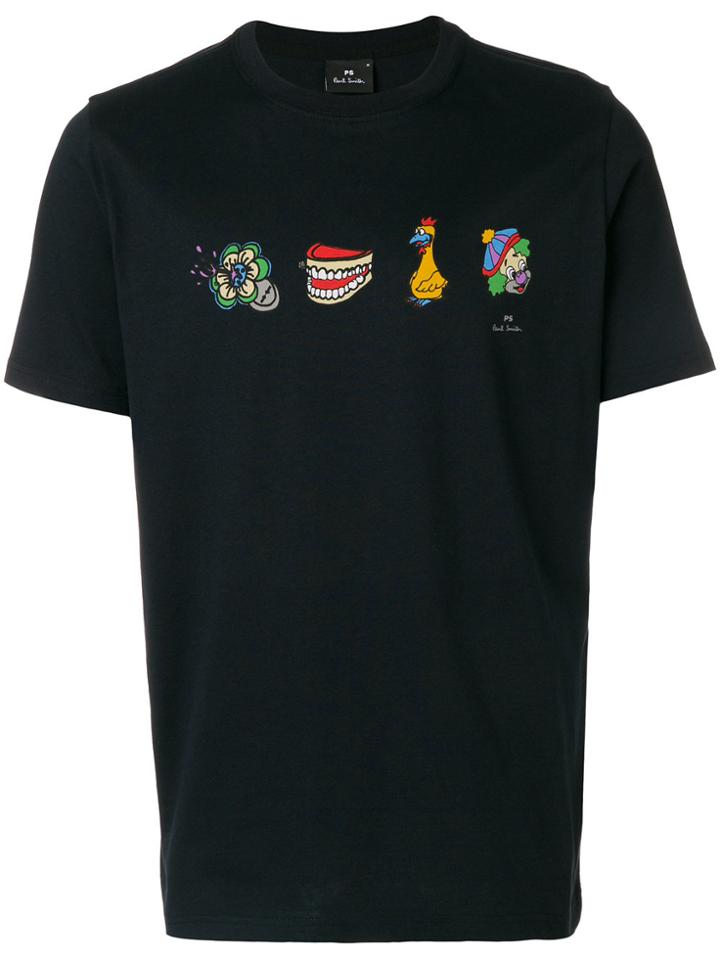 Ps By Paul Smith Clown Print T-shirt - Blue