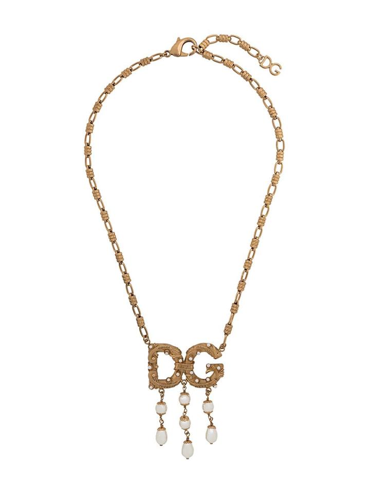 Dolce & Gabbana Logo Pendant Necklace - Gold
