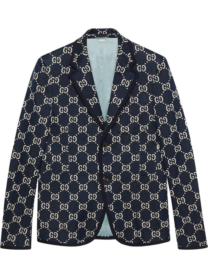 Gucci Gg Jacquard Jacket - Blue