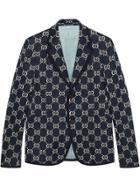 Gucci Gg Jacquard Jacket - Blue