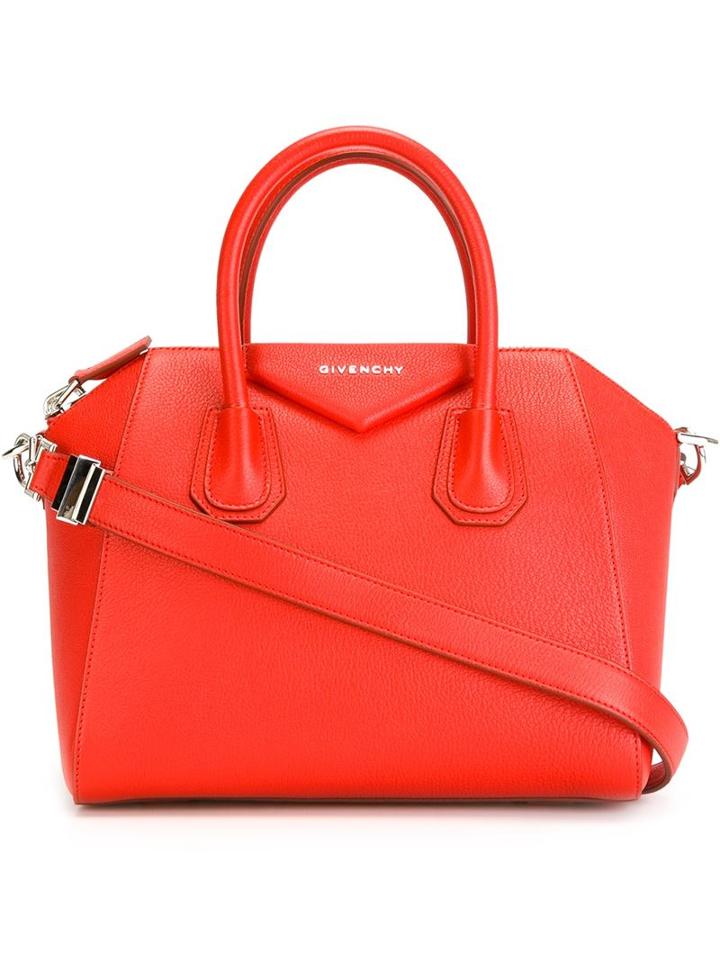 Givenchy Small 'antigona' Tote, Red, Calf Leather