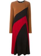 Salvatore Ferragamo Colour Block A-line Dress, Women's, Size: 42, Silk