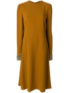 Rochas Embellished Cuff Dress - Brown