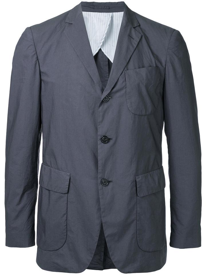 Flap Pocket Blazer - Men - Cotton - 48, Grey, Cotton, Wooster + Lardini