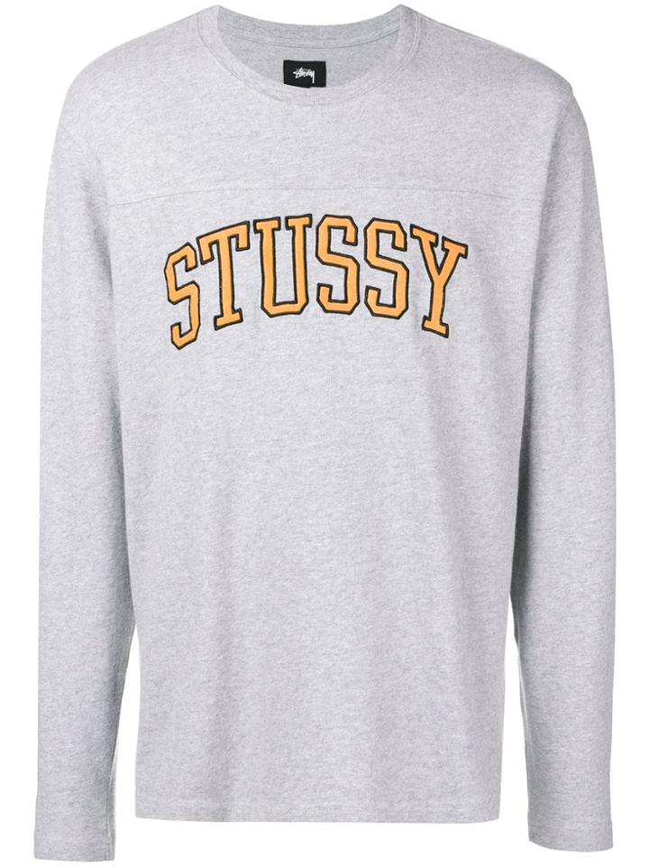 Stussy Kent Football Longsleeved T-shirt - Grey