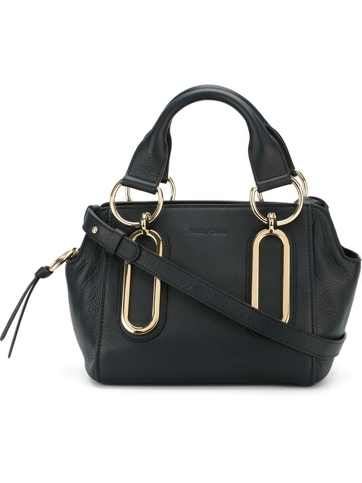 See By Chloé Small Paige Tote, Women's, Blue, Leather/cotton