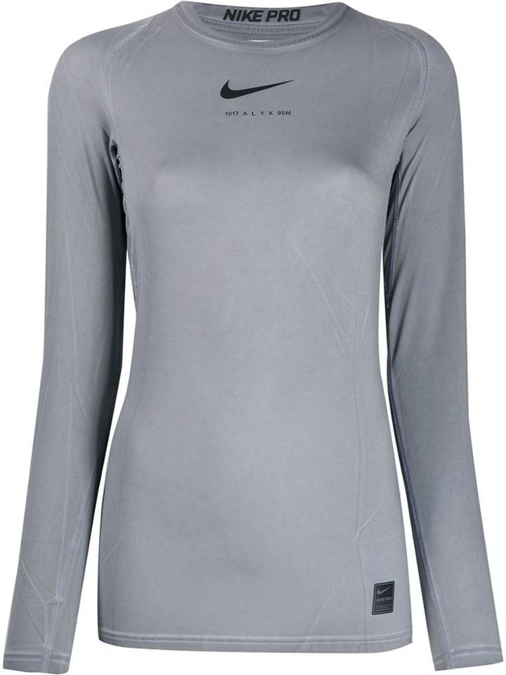 1017 Alyx 9sm X Nike Raglan-sleeves Logo Top - Grey