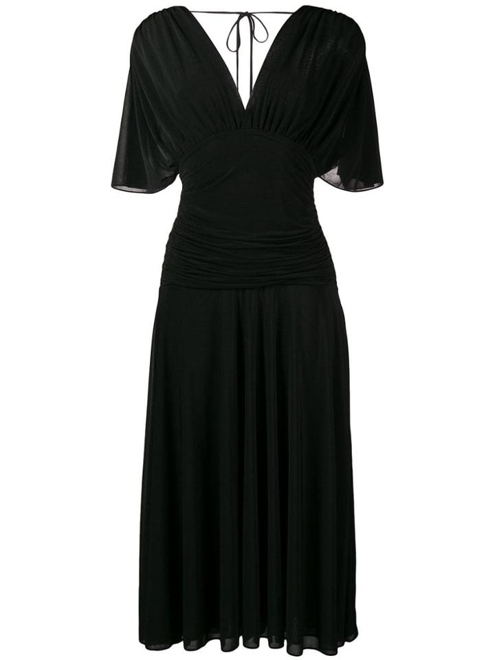 Dvf Diane Von Furstenberg V-neck Midi Dress - Black