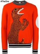Paul Smith Dinosaur Intarsia Sweater, Men's, Size: Small, Yellow/orange, Wool