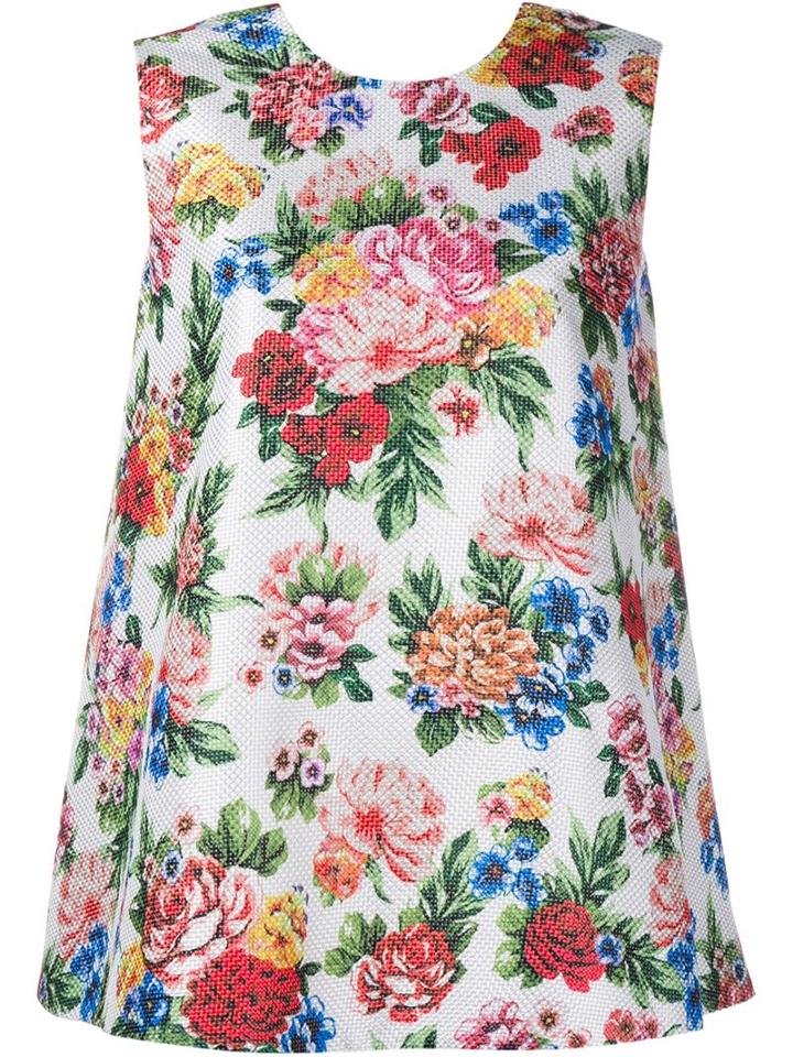 Emilia Wickstead Presley Floral Top, Women's, Size: 14, White, Silk/polyester