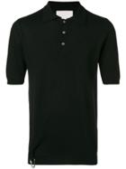 Matthew Miller Knitted Merino Silk Polo Top Black