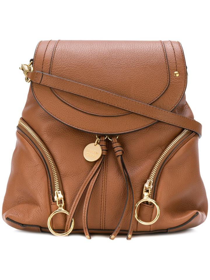 See By Chloé Hoop Flap Backpack - Brown