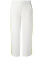 P.a.r.o.s.h. Side Stripe Cropped Trousers, Women's, Nude/neutrals, Polyester